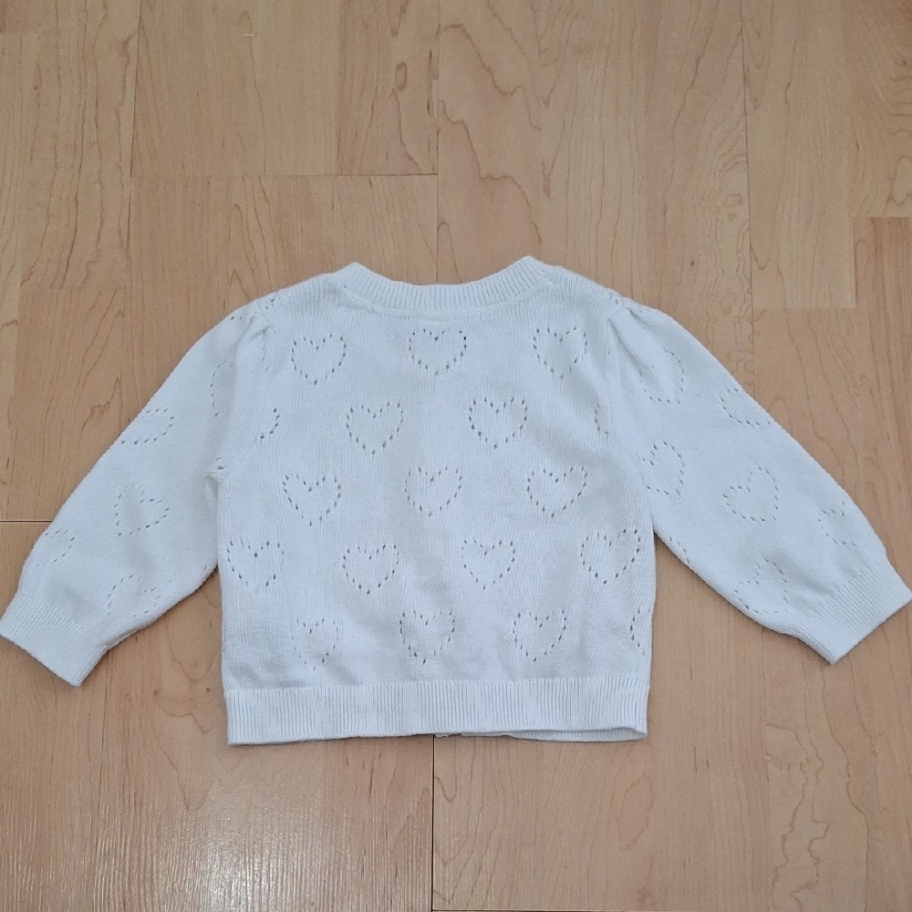 GAP White Heart Pattern Kids Cardigan - Picture 3 of 4